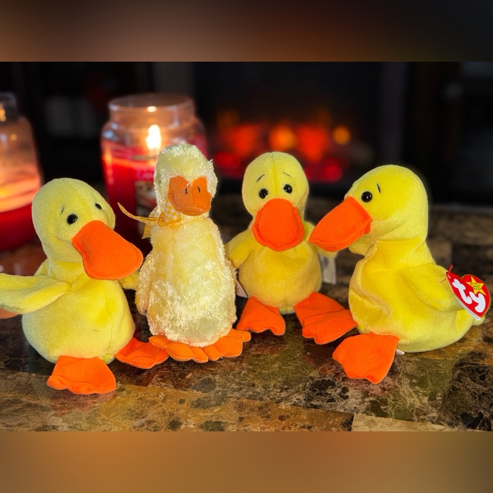 🦆 TY Beanie Baby Duck Lot Quackers & Duck-e (4 Total) - Picture 2 of 10